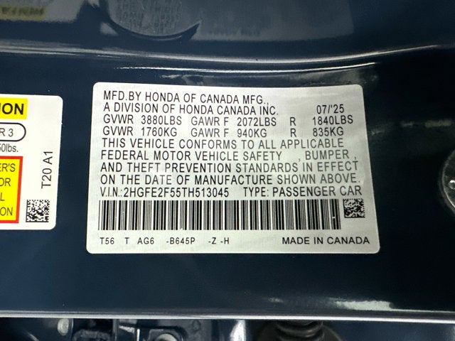 2026 Honda Civic Sport