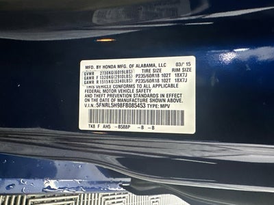 2015 Honda Odyssey Touring