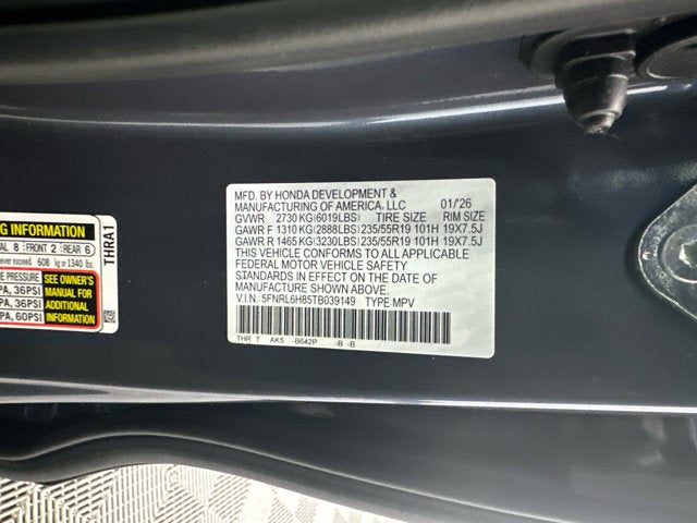 2026 Honda Odyssey Touring