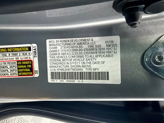 2026 Honda Odyssey Touring