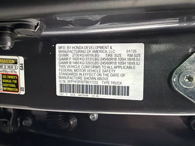 2026 Honda Ridgeline RTL