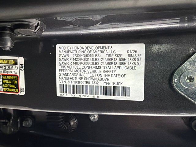 2026 Honda Ridgeline RTL