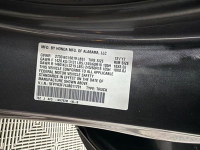 2018 Honda Ridgeline RTL-E