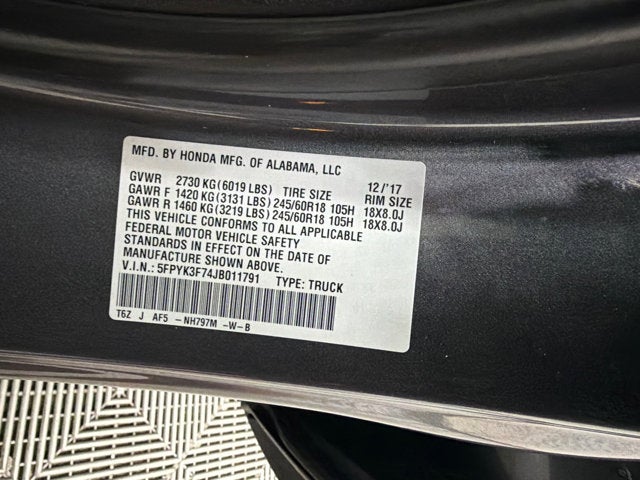 2018 Honda Ridgeline RTL-E